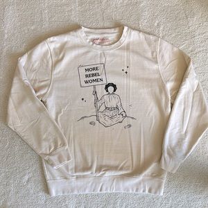 Girl Tribe Co crewneck fleece. Size: unisex M. Color: Ivory. EUC. SF home.